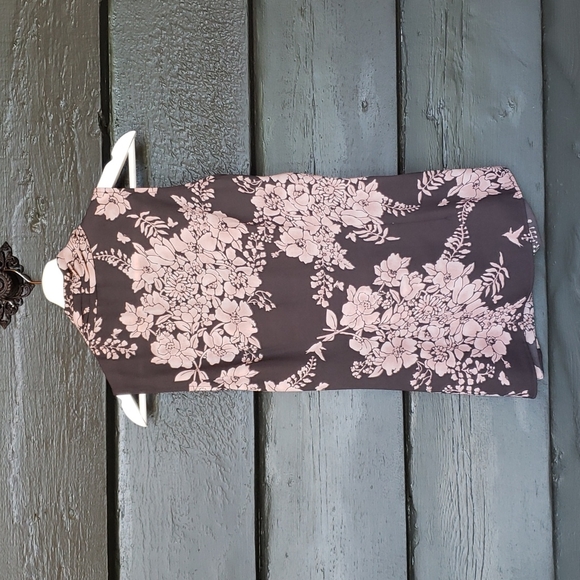 CABI #594 Pink & Brown Floral Print Wrap Top sz S - Picture 4 of 8